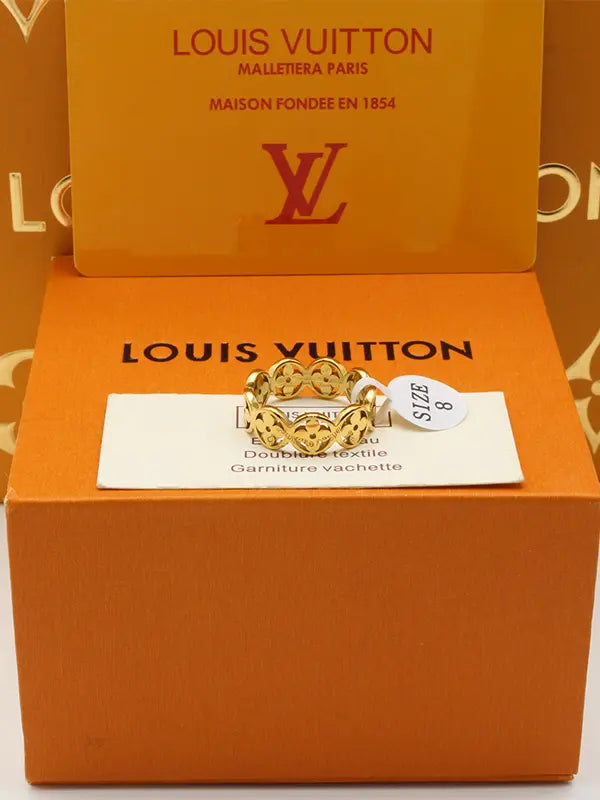 خاتم لويس فيتون براون لوقو قولد خواتم louis vuitton