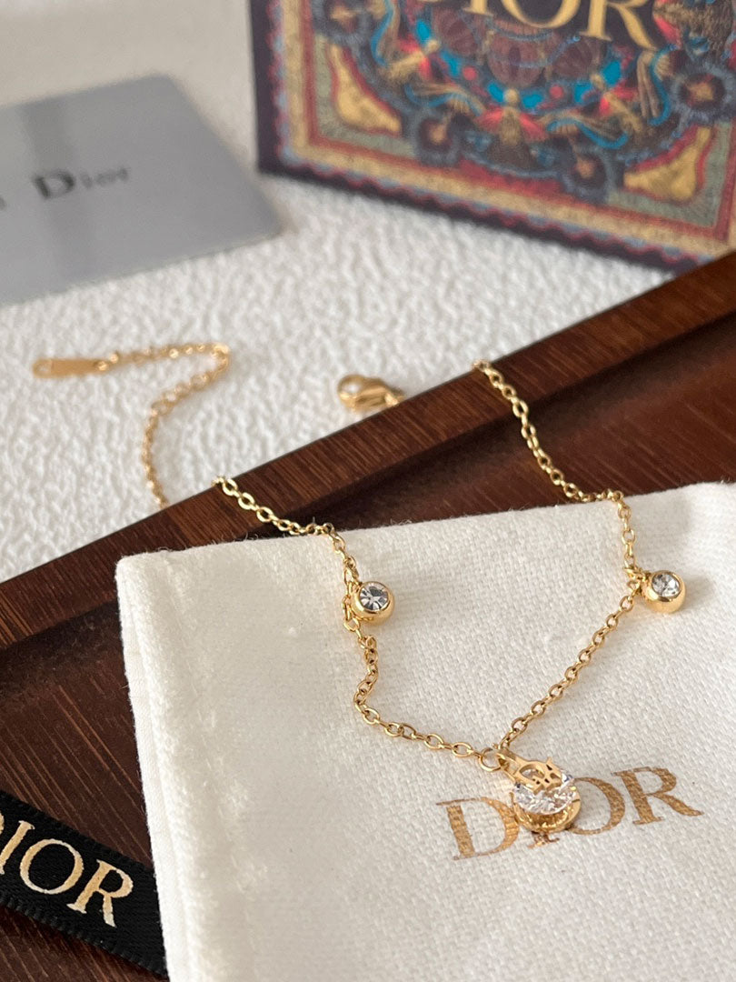 خلخال ديور ذهبي زركون خلاخل dior