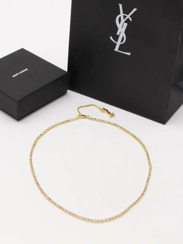 تشوكر ايف سان لوران عقد كريستال لوقو سلسال ysl