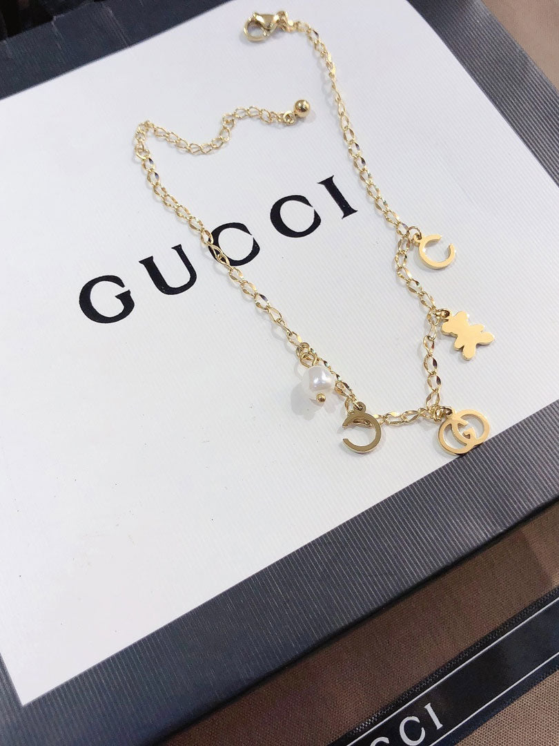 خلخال قوتشي ذهبي لولو خلاخل gucci ذهبي