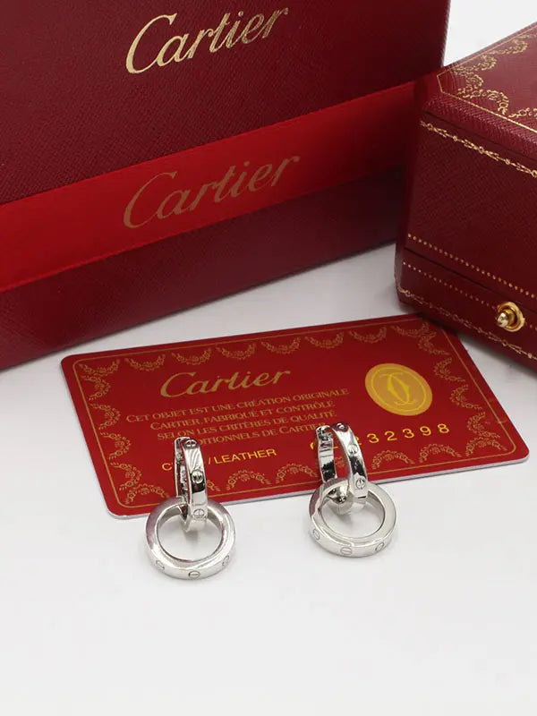 حلق كارتير لوقو ماستر دبل سيركلز حلق CARTIER فضي