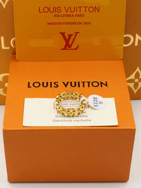 خاتم لويس فيتون براون لوقو قولد خواتم louis vuitton ذهبي 6