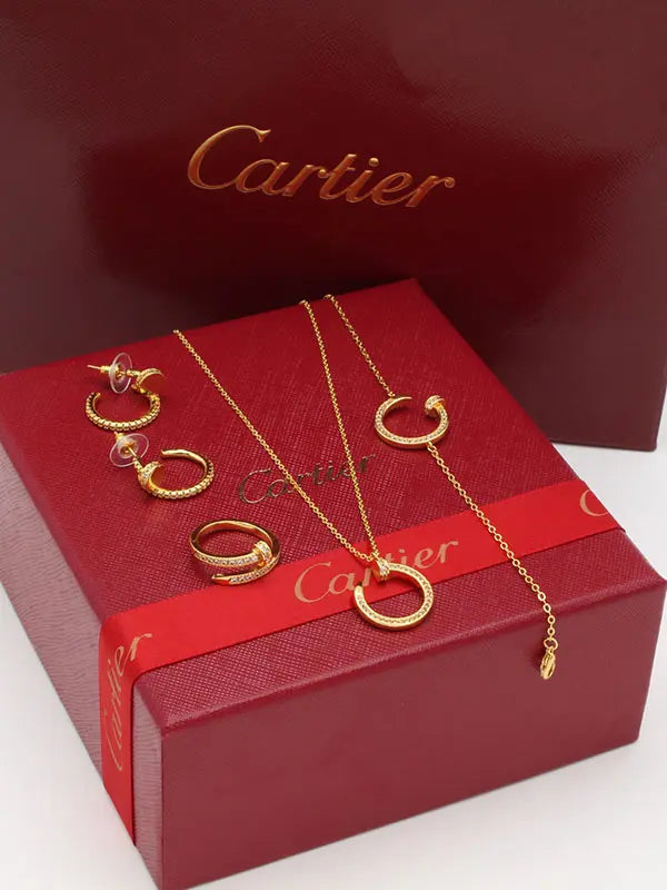طقم كارتير مسمار ناعم 3 قطع زركون اطقم CARTIER