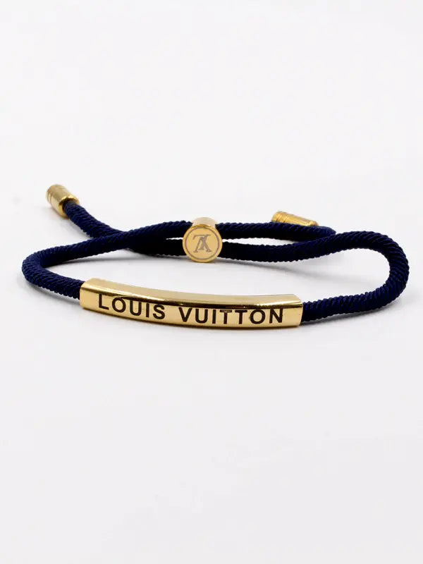 اسواره لويس فيتون ليذر لوقو SLIM اسواره louis vuitton أسود ذهبي