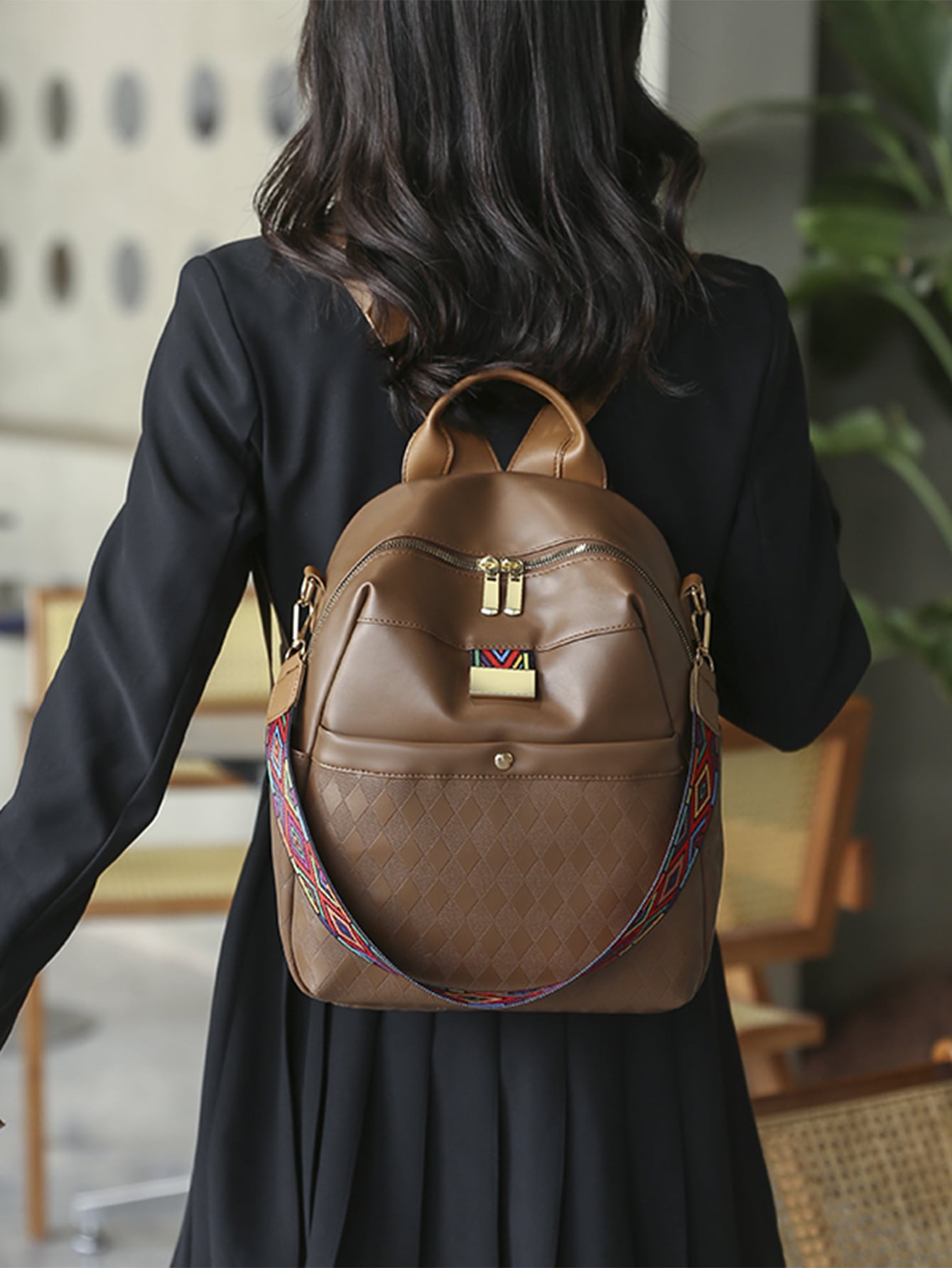 حقيبة ظهر كلاسيكية شنط وحقائب شنط بني