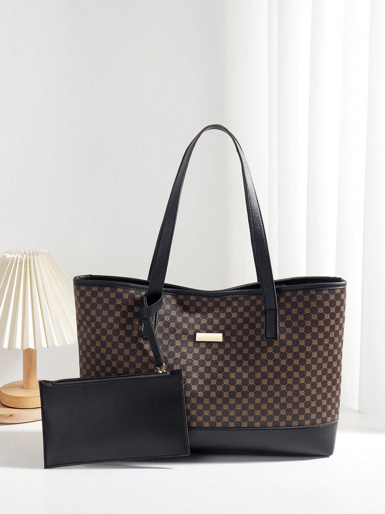 حقيبة حمل كبيرة السعة بنية شنط وحقائب شنط