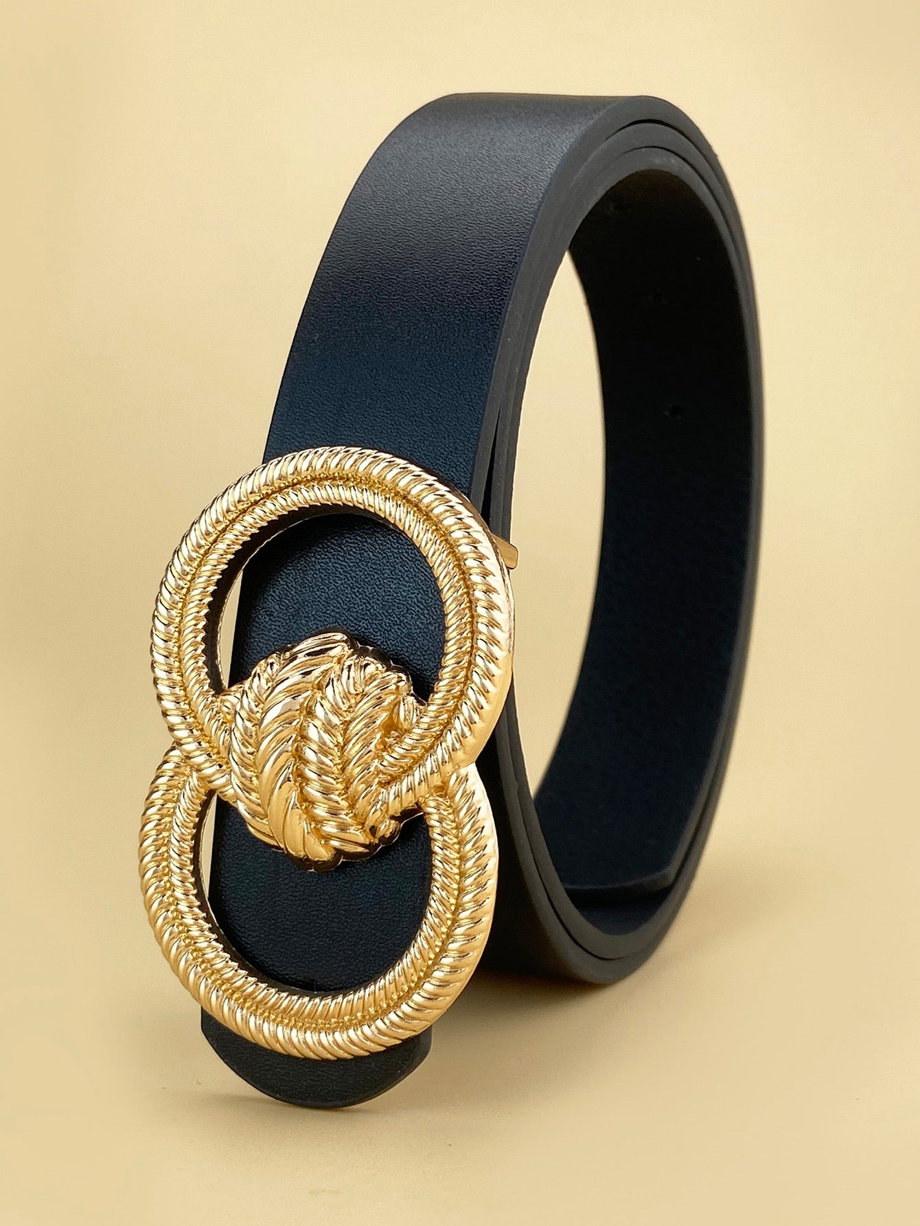 حزام مربع سيركلز مشروك ذهبي احزمة jewel اسود