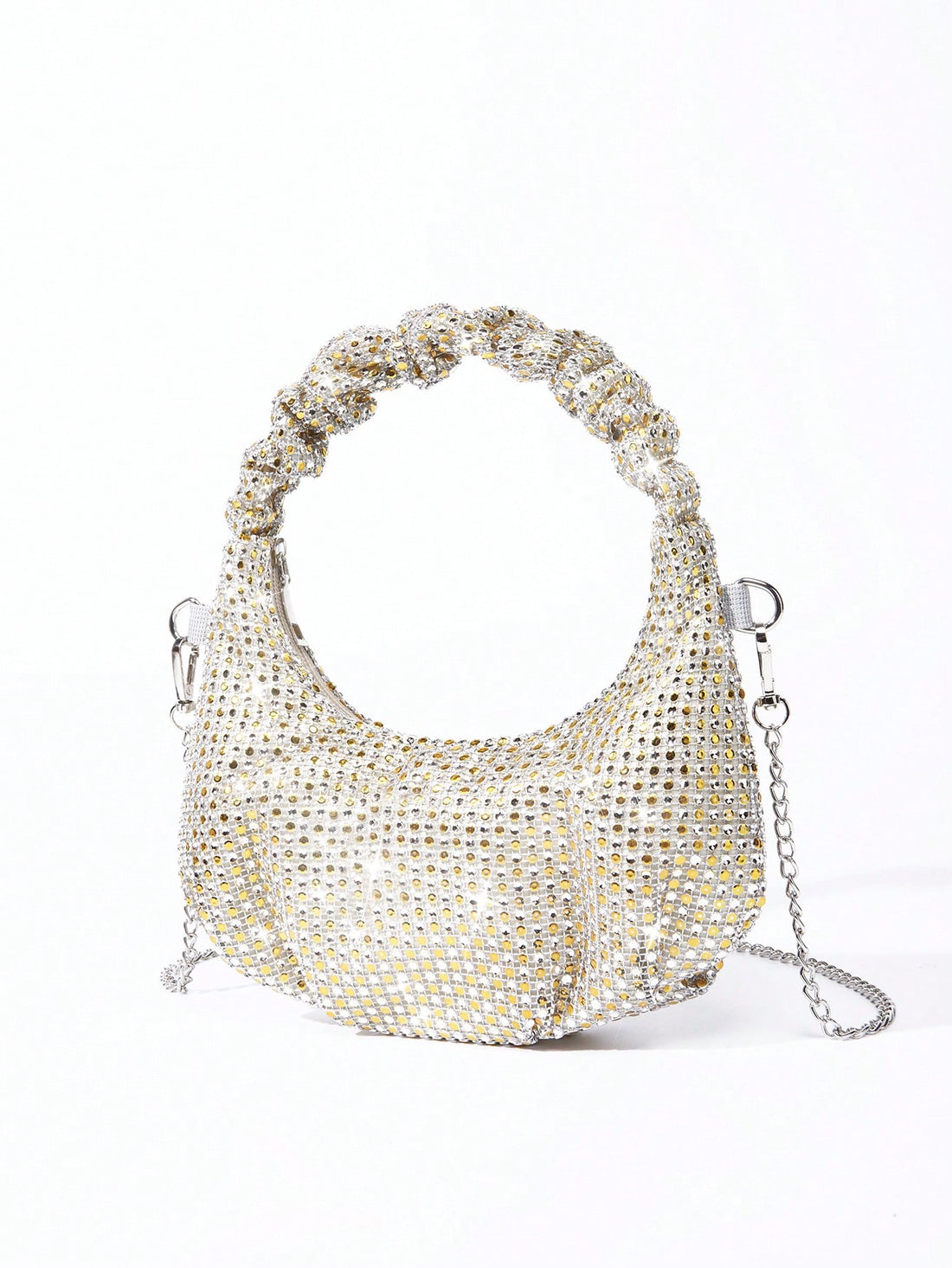 حقيبة سهره كريستال فضي ذهبي شنط وحقائب شنط