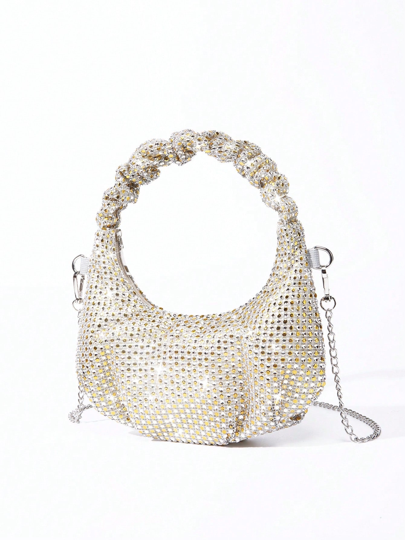 حقيبة سهره كريستال فضي ذهبي شنط وحقائب شنط