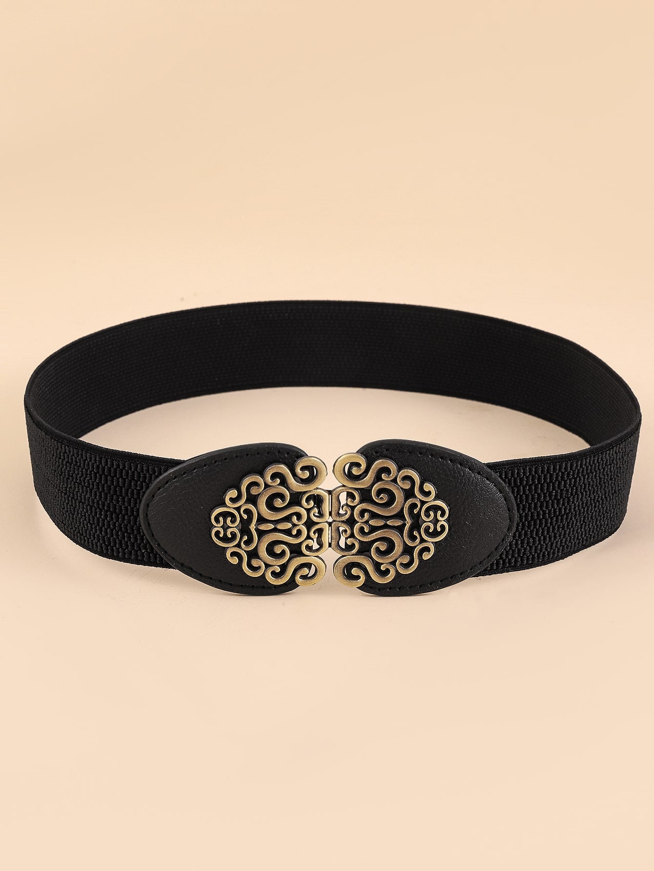 حزام اسود بنقش برونز احزمة jewel اسود