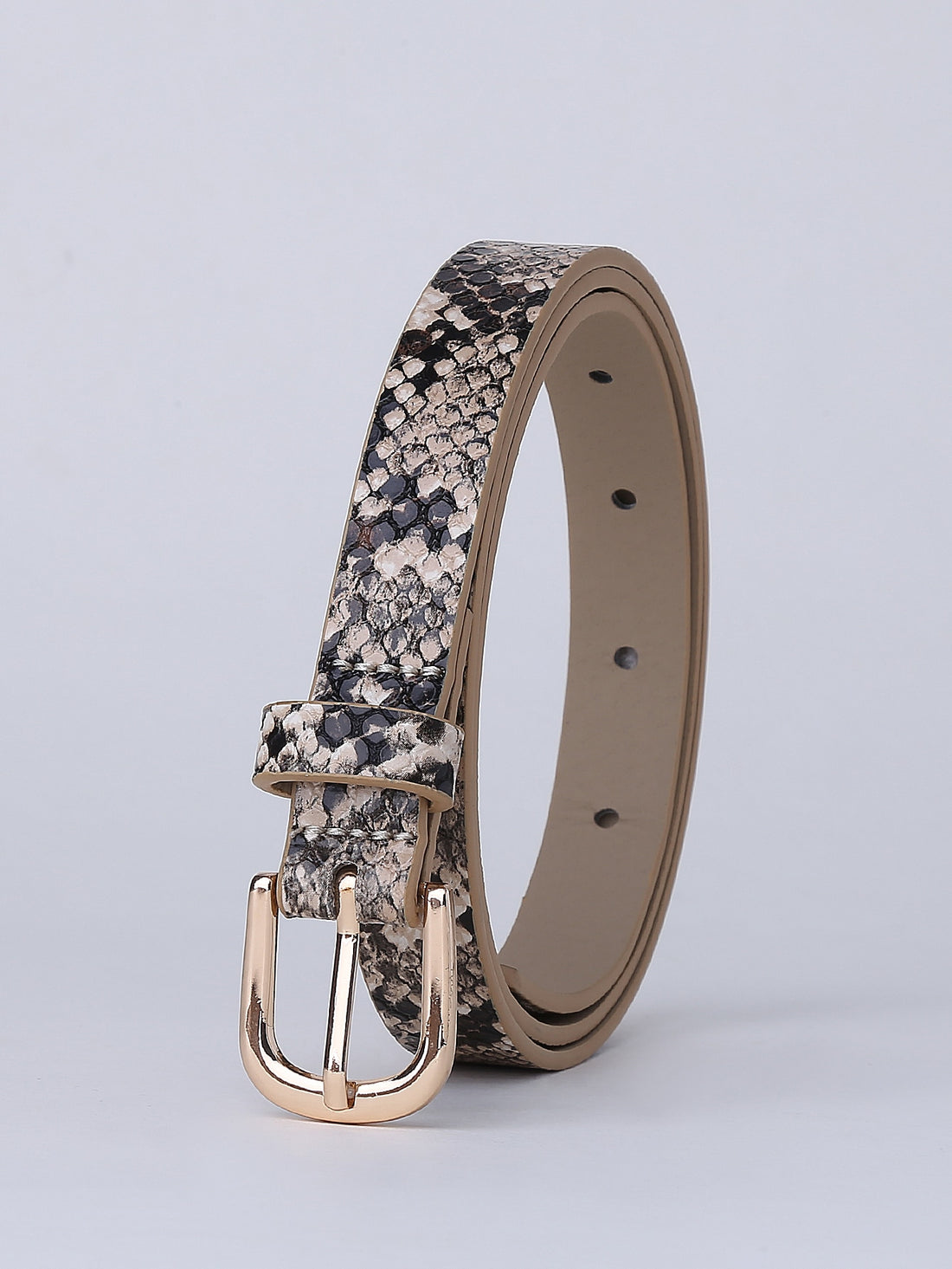 حزام جلد بني وبيج احزمة jewel بيج