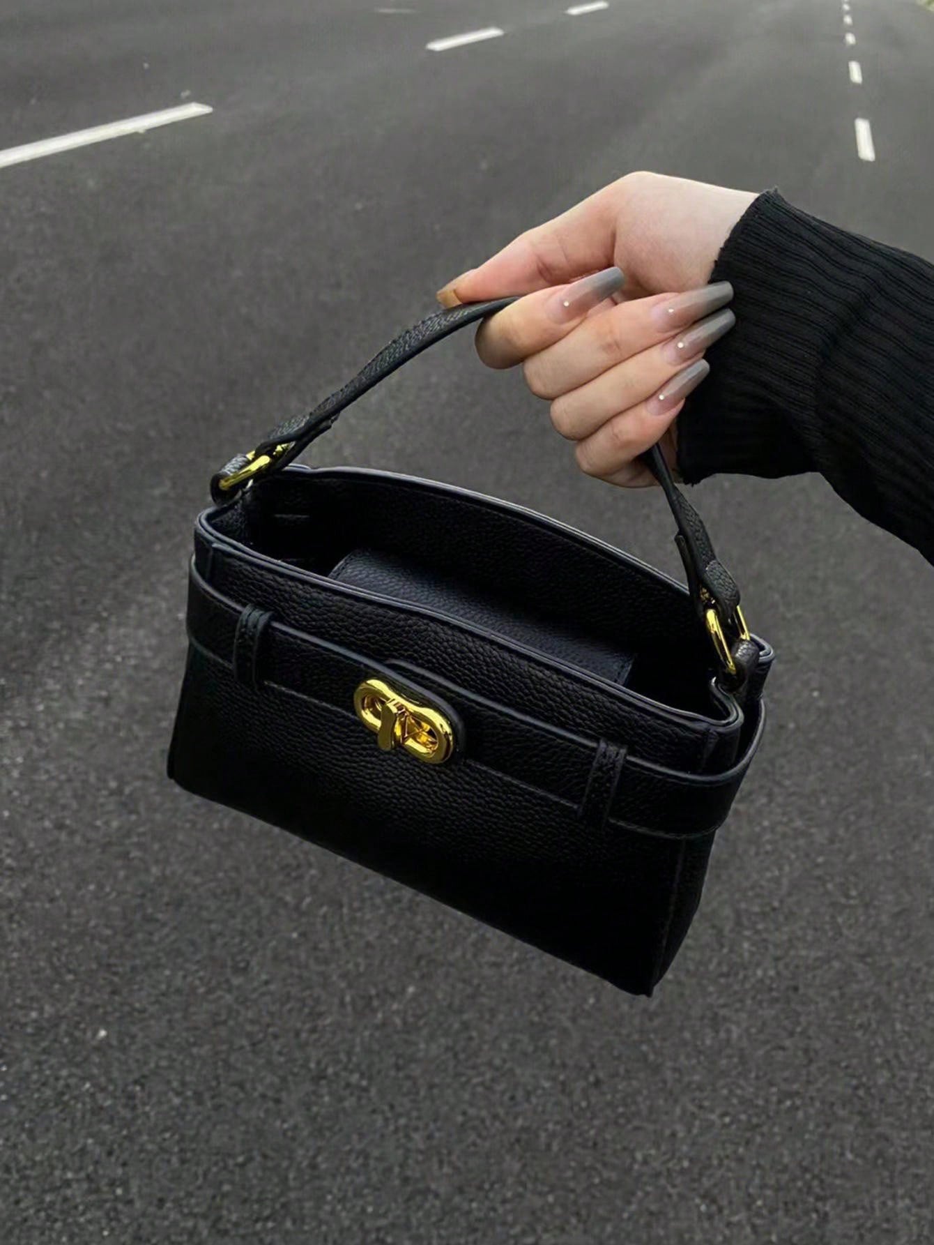 حقيبة يد للنساء ليتشي شنط وحقائب شنط اسود