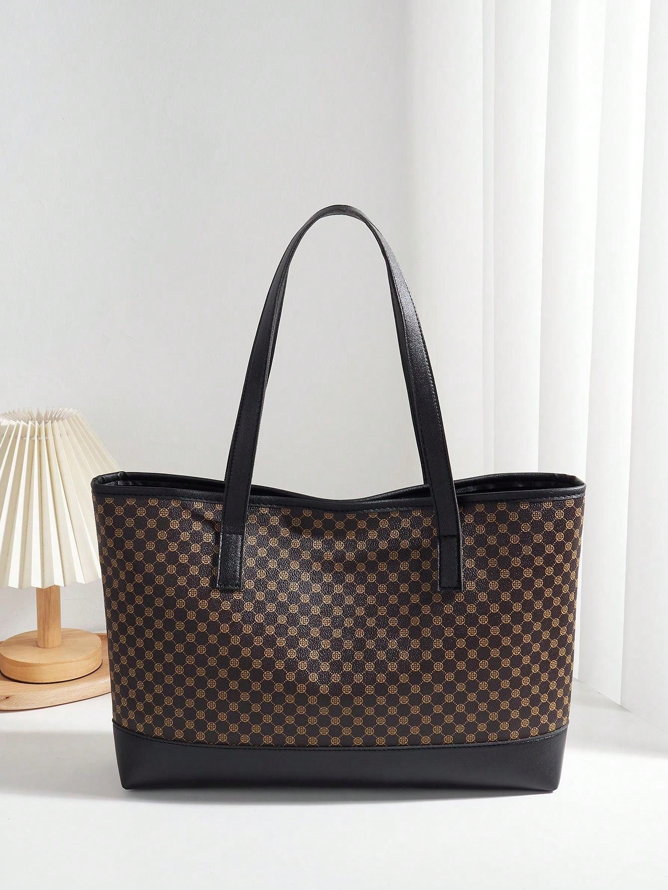 حقيبة حمل كبيرة السعة بنية شنط وحقائب شنط