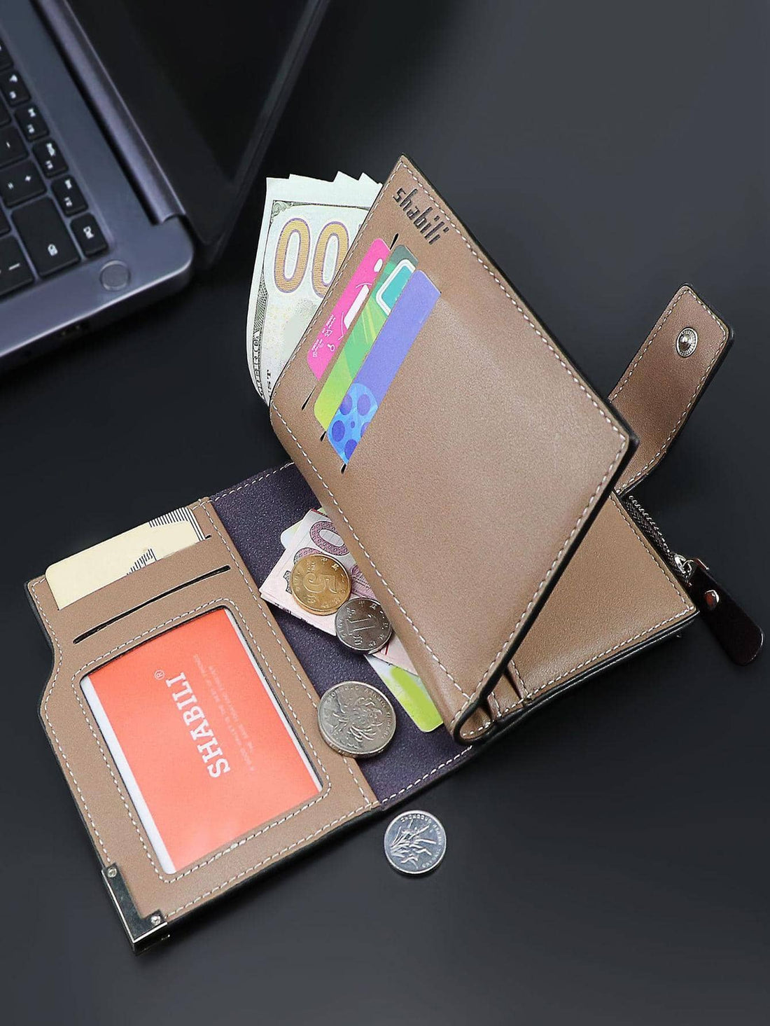 محفظة رجالية صغيرة بجلد الليتشي محافظ بوك