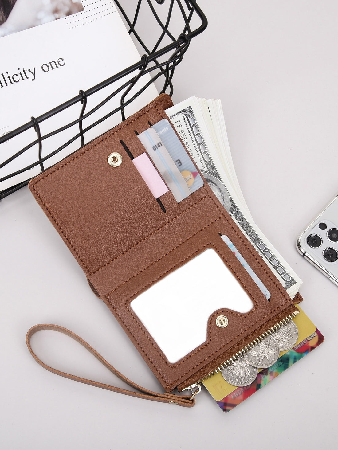 محفظة صغيرة بثنائية اللون ومحفظة بطاقة هوية محافظ jewel  