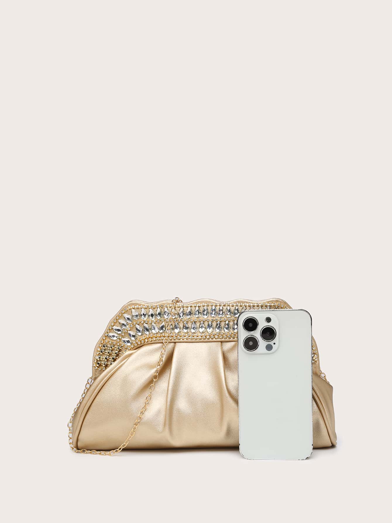 حقيبة سهره جلد ذهبية شنط وحقائب شنط