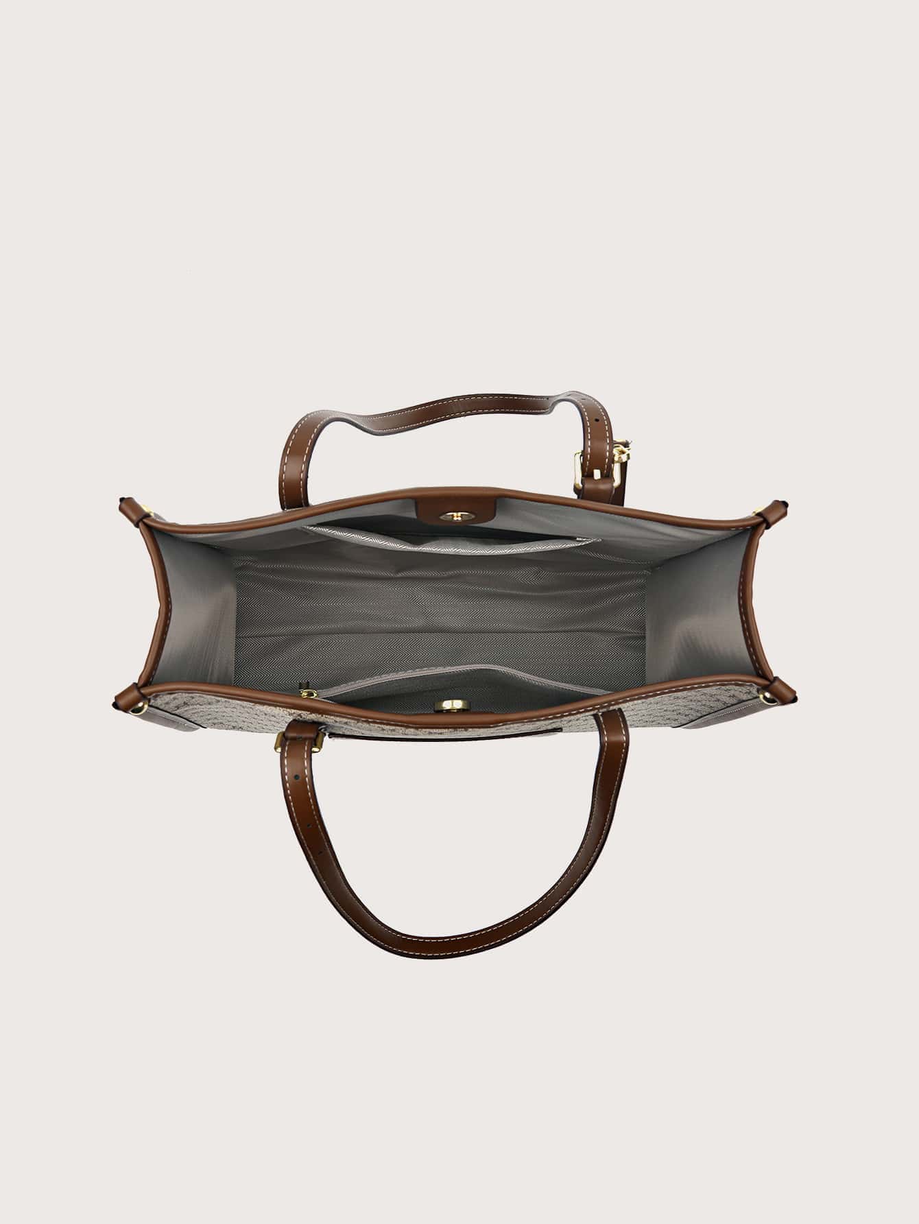 حقيبة كتف نمط هندسي بيج شنط وحقائب شنط