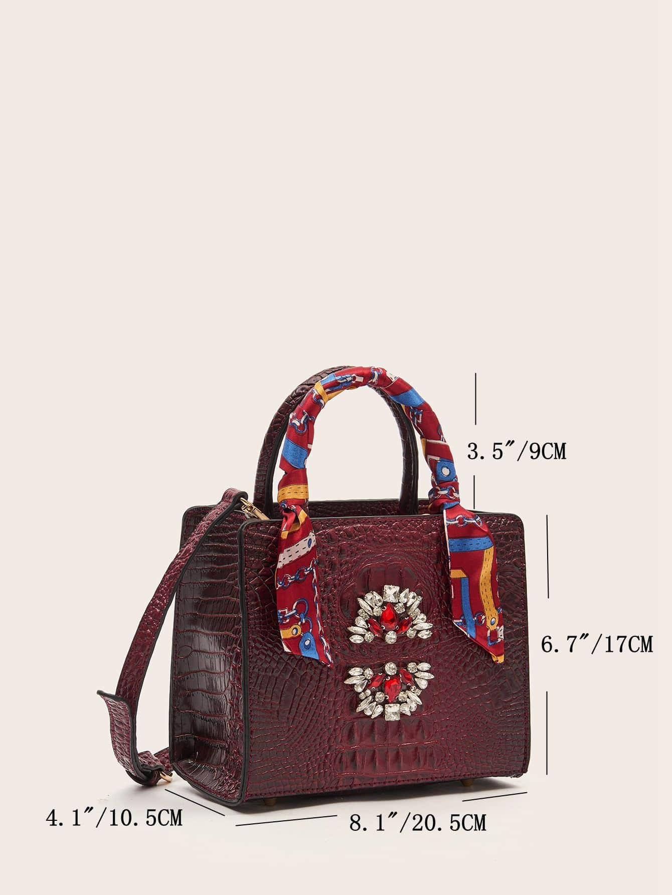 حقيبة ساتشل كرستالات عنابي شنط وحقائب شنط