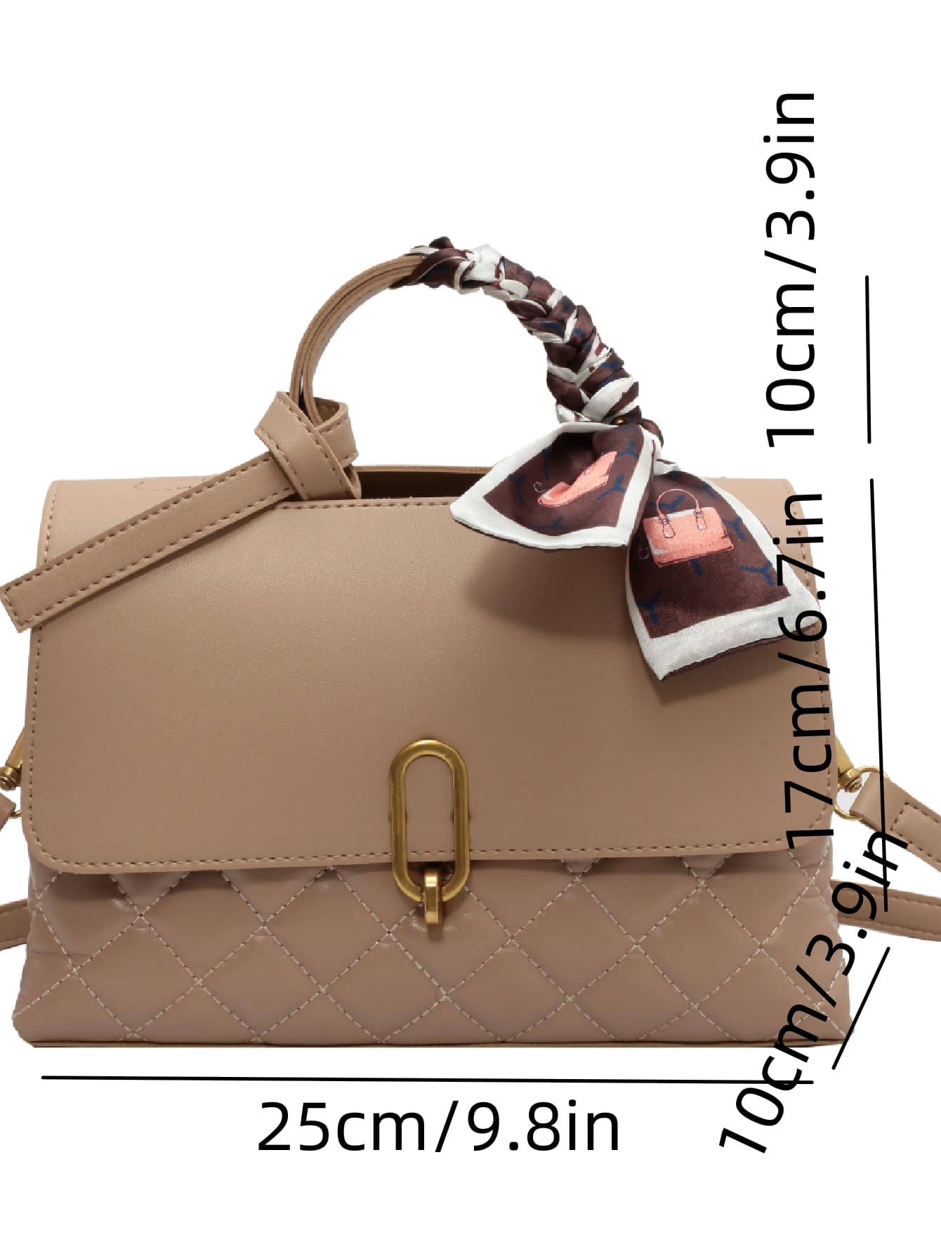 حقيبة مربعة مزخرف بوشاح تويلي شنط وحقائب شنط