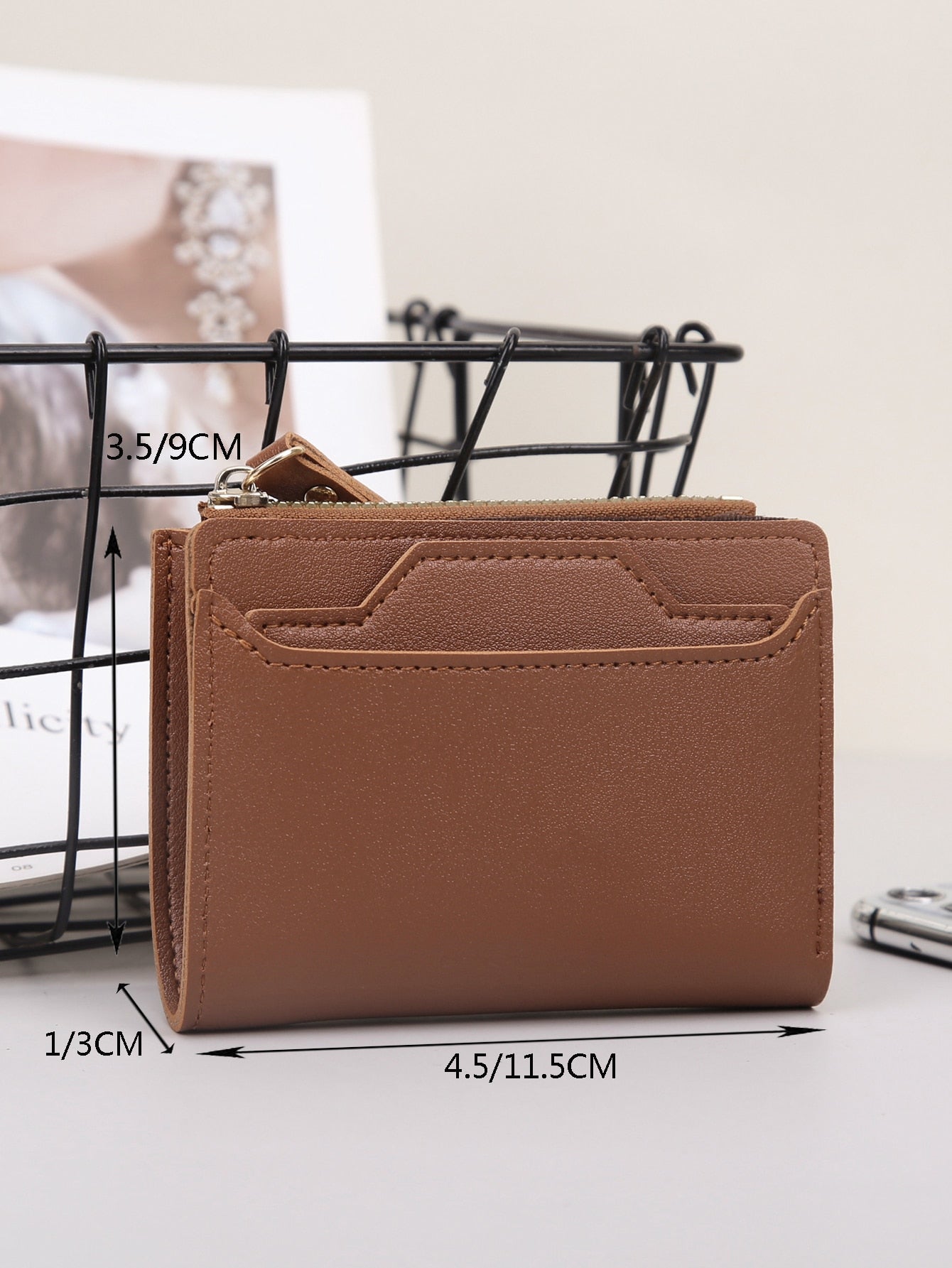 محفظة صغيرة بثنائية اللون ومحفظة بطاقة هوية محافظ بوك