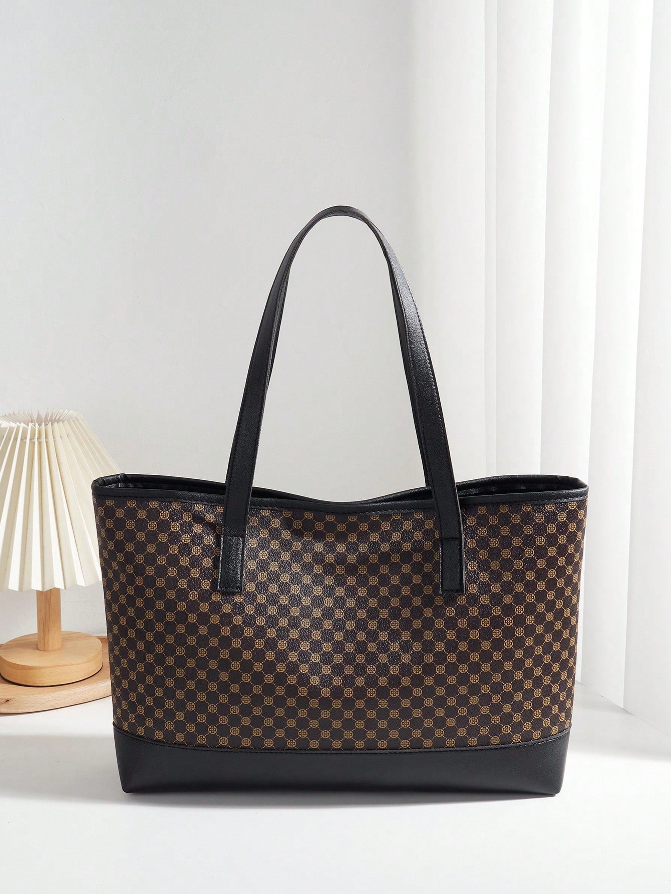 حقيبة حمل كبيرة السعة بنية شنط وحقائب شنط