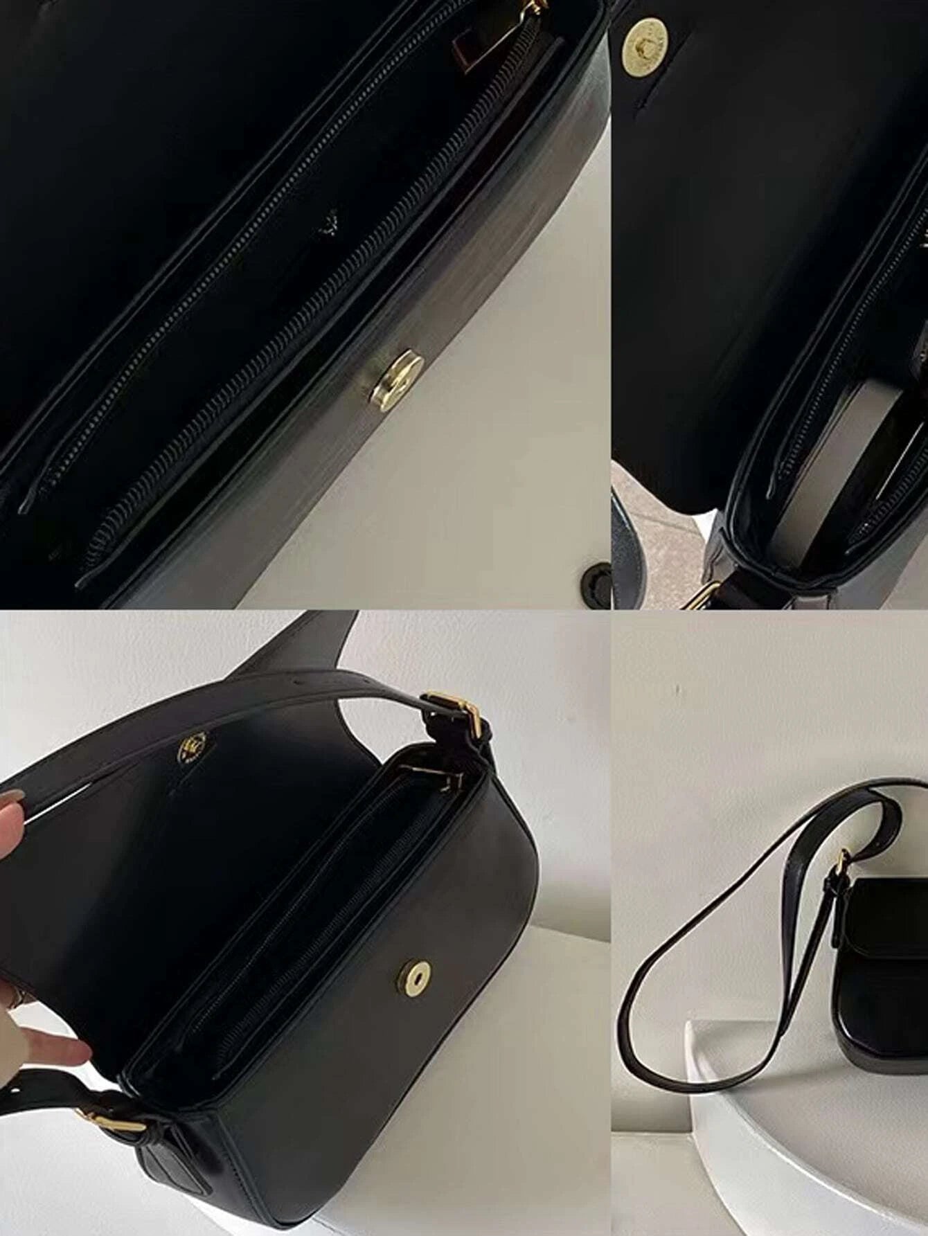 حقيبة مربعة بديكور معدني اسود شنط وحقائب شنط