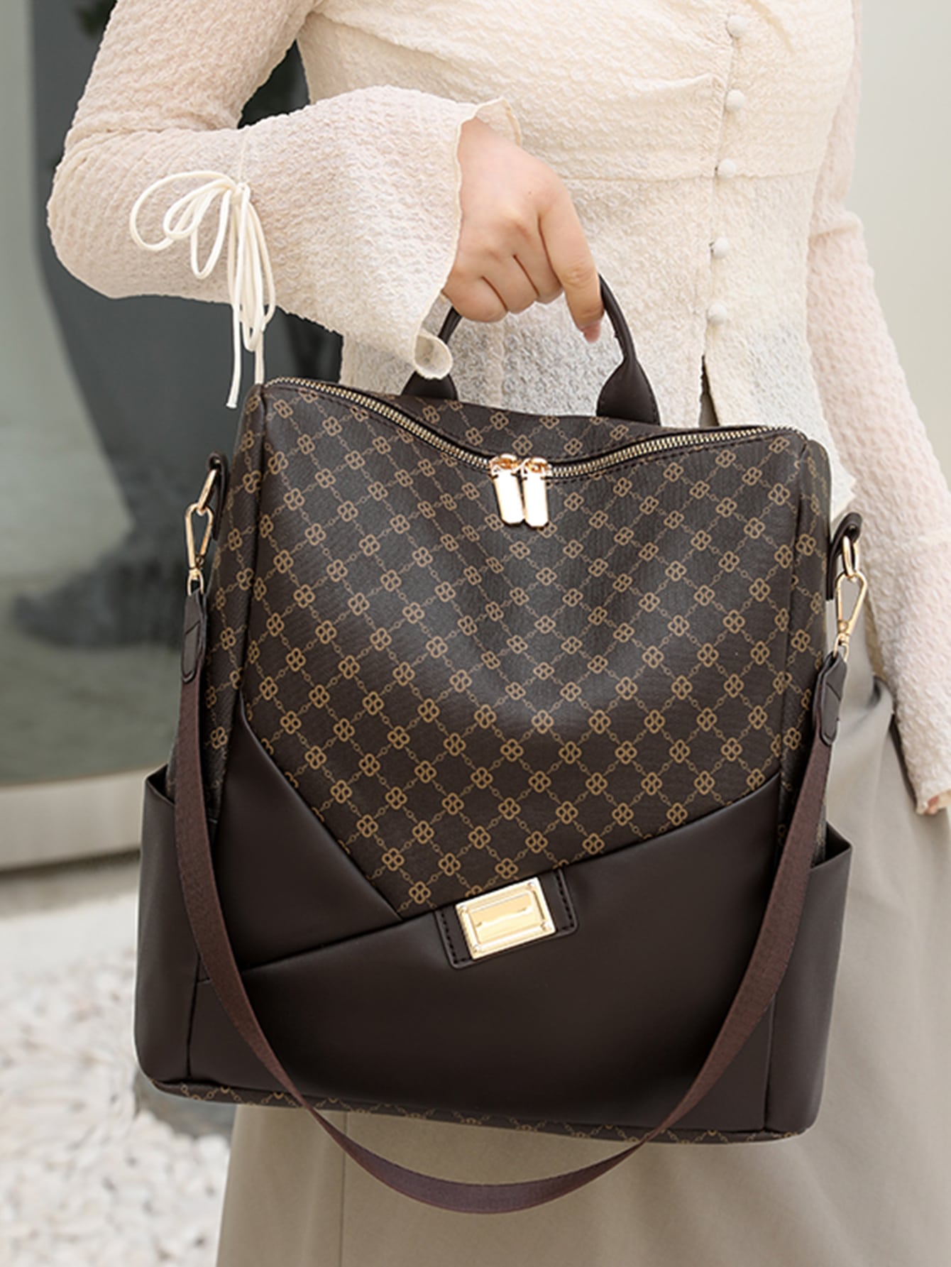 حقيبة ظهر بناتي شنط وحقائب شنط بني