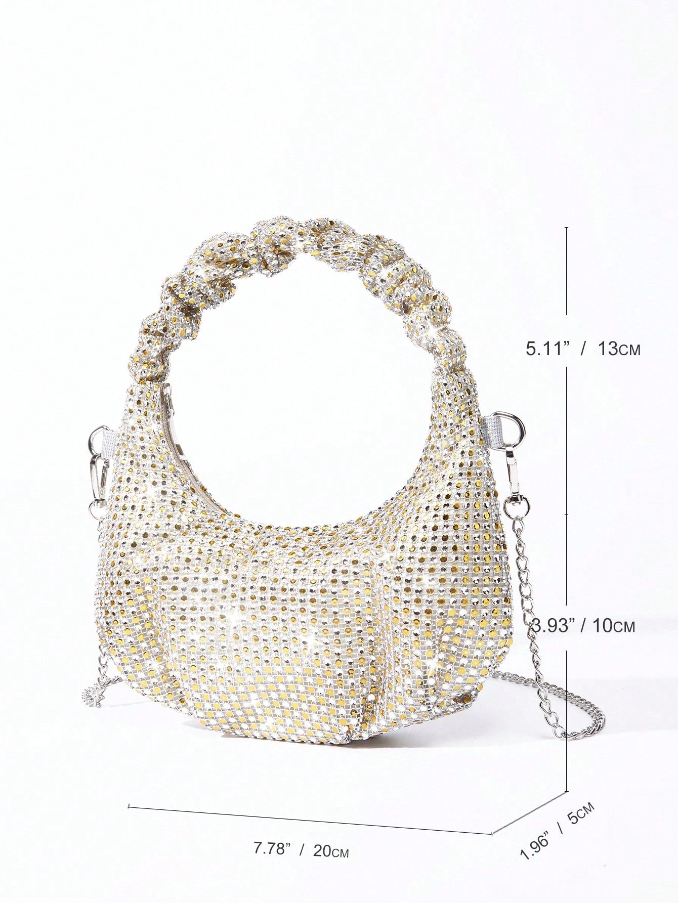 حقيبة سهره كريستال فضي ذهبي شنط وحقائب شنط