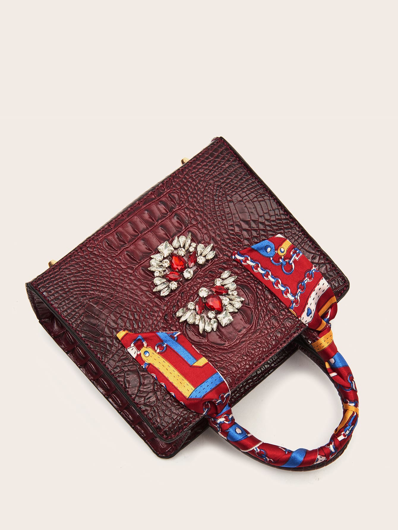 حقيبة ساتشل كرستالات عنابي شنط وحقائب شنط