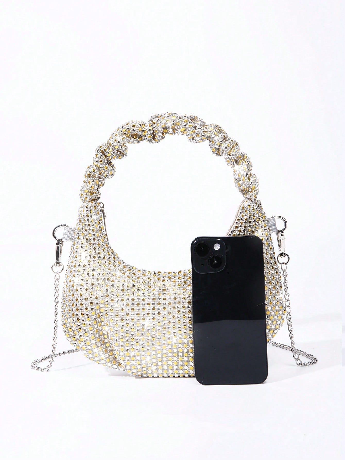 حقيبة سهره كريستال فضي ذهبي شنط وحقائب شنط