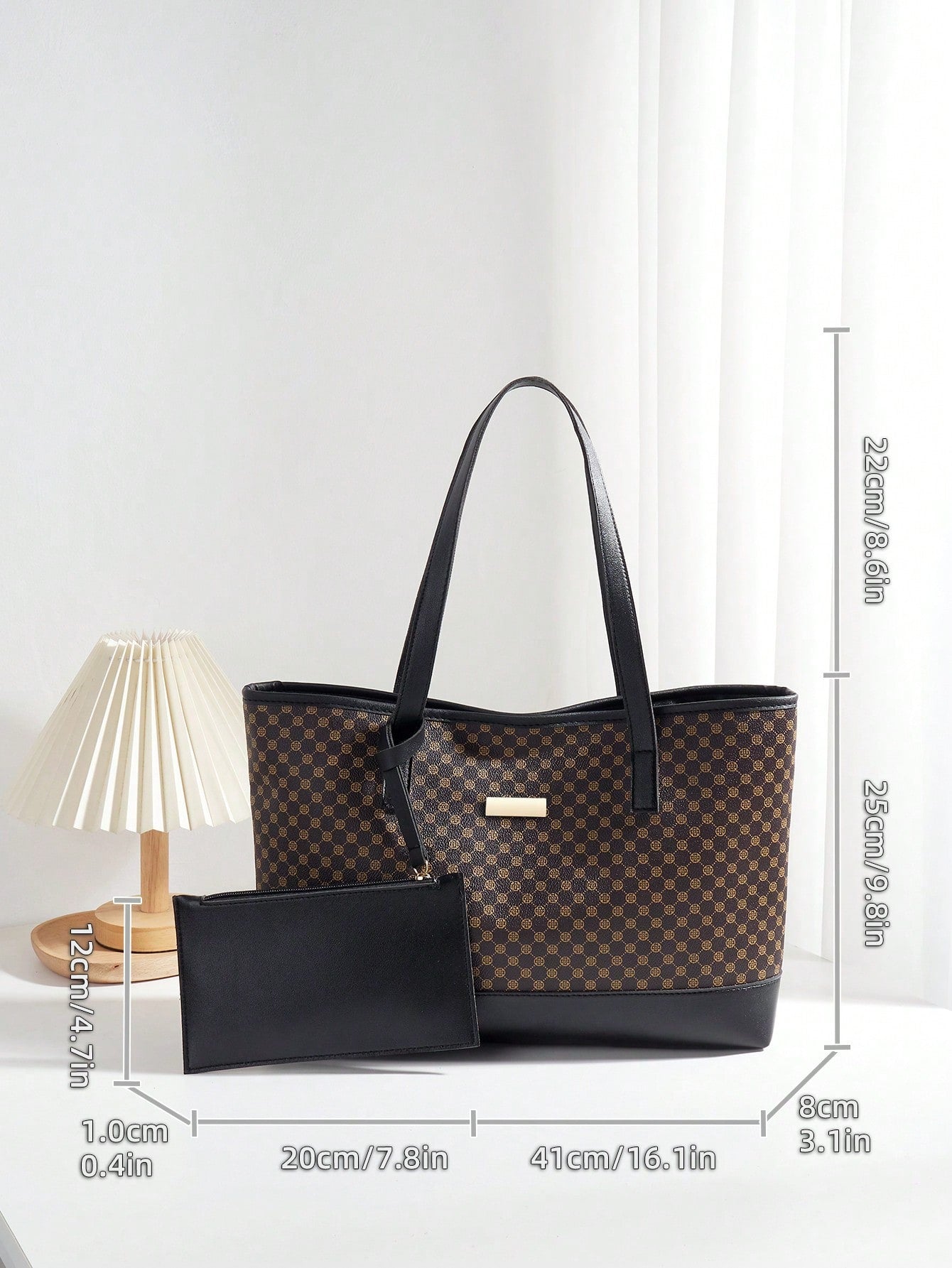 حقيبة حمل كبيرة السعة بنية شنط وحقائب شنط