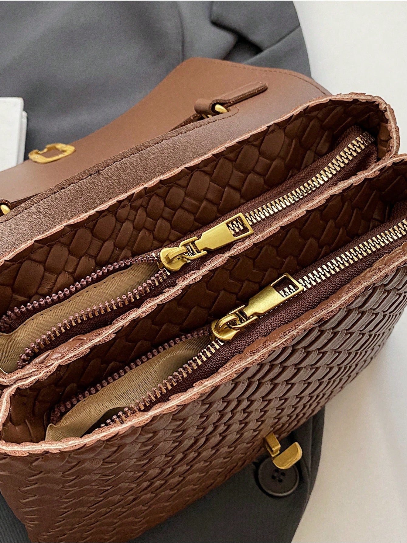 حقيبة كتف محبوكة كلاسيكية شنط وحقائب شنط