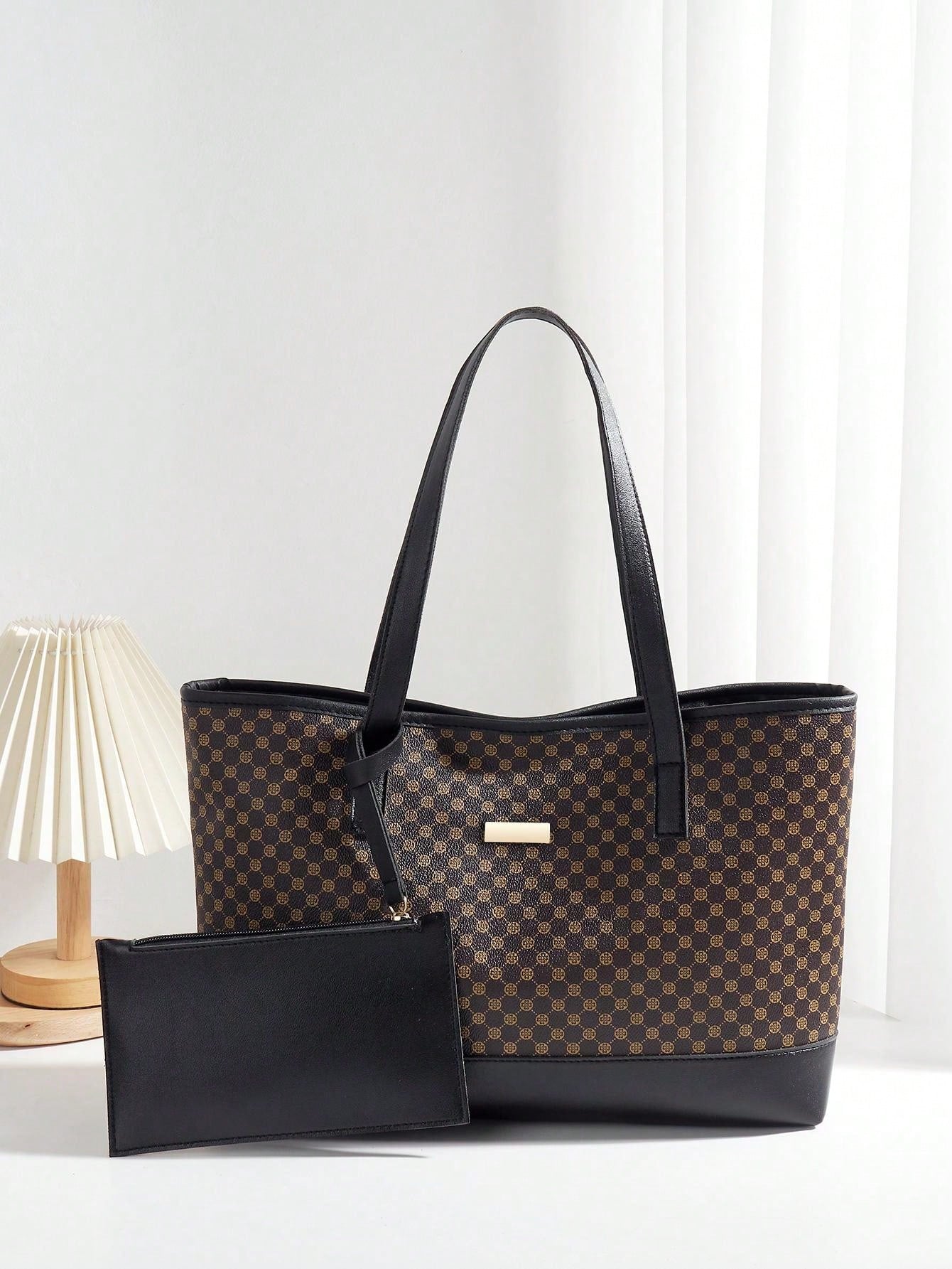 حقيبة حمل كبيرة السعة بنية شنط وحقائب شنط