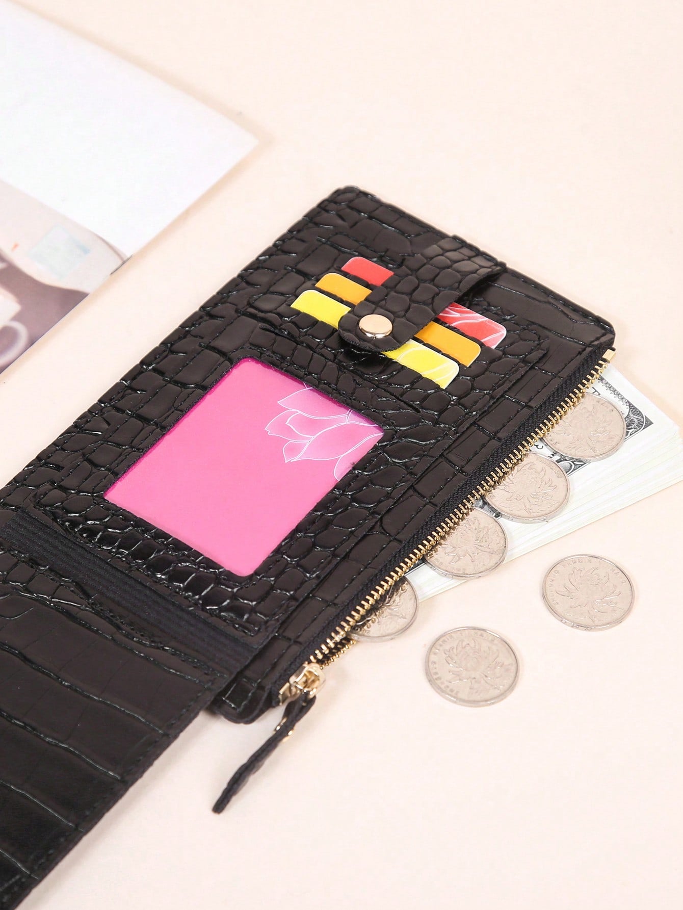 جيب متعدد البطاقات بنقش كبيره محافظ jewel  