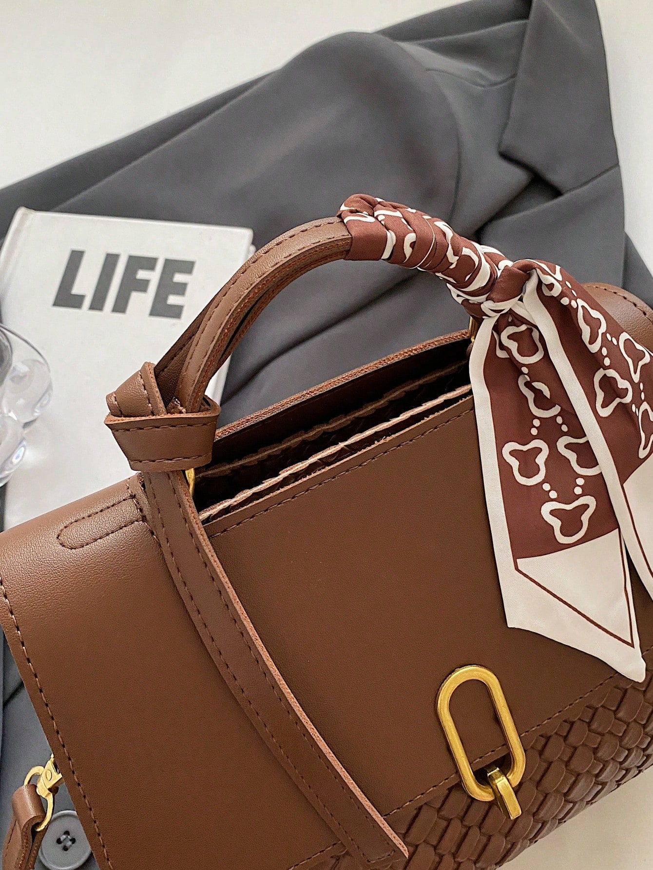 حقيبة كتف محبوكة كلاسيكية شنط وحقائب شنط