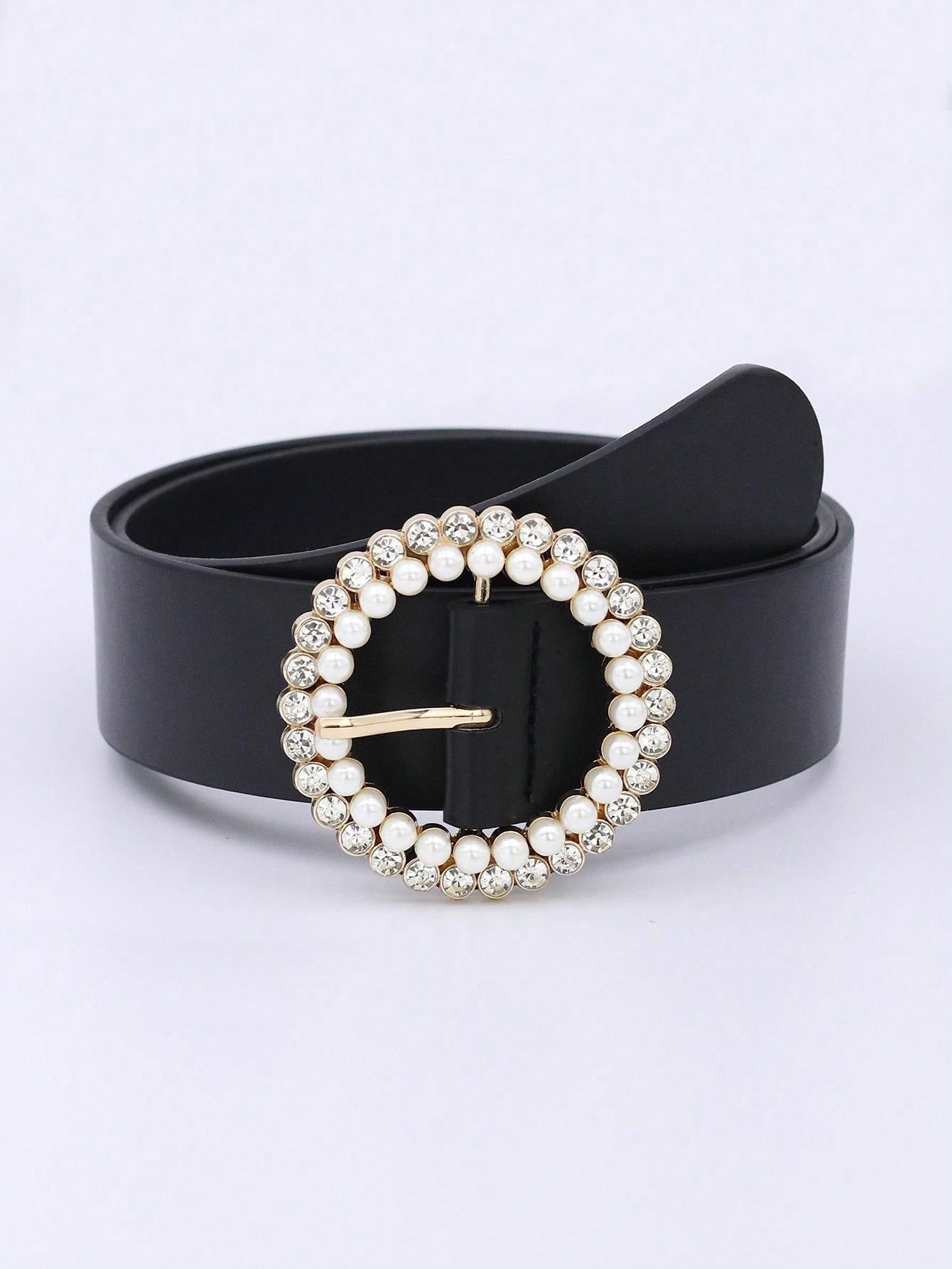 حزام مدور لولو ذهبي احزمة jewel اسود