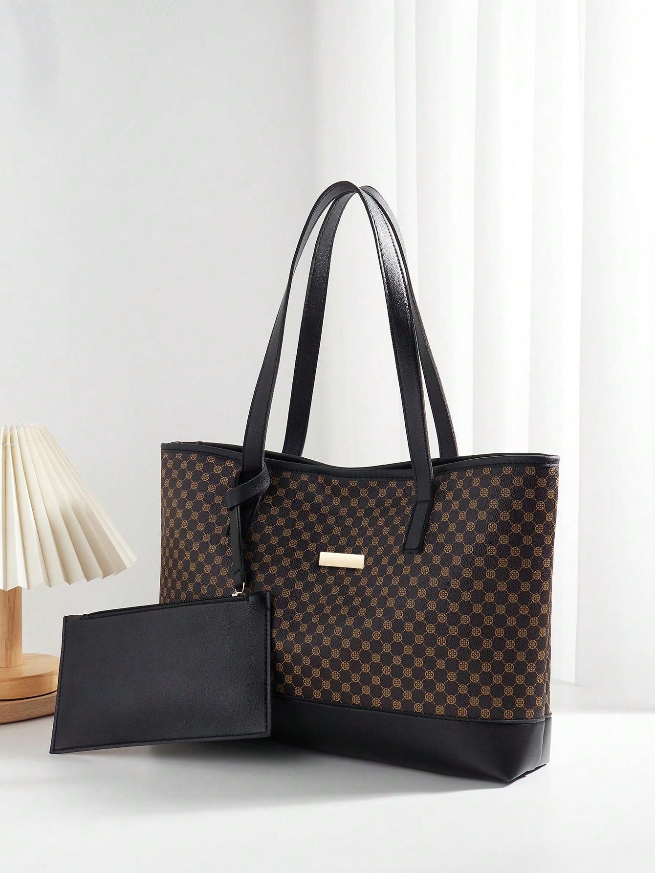 حقيبة حمل كبيرة السعة بنية شنط وحقائب شنط