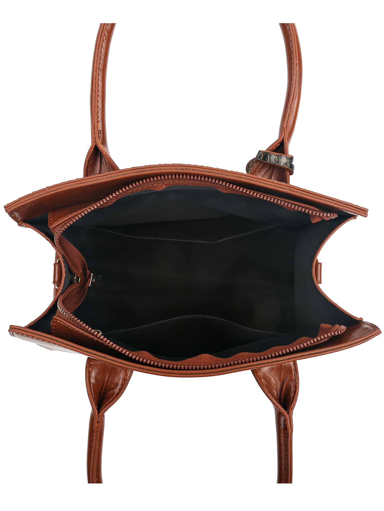 حقيبة كبيره بنية جلد مموج شنط وحقائب شنط