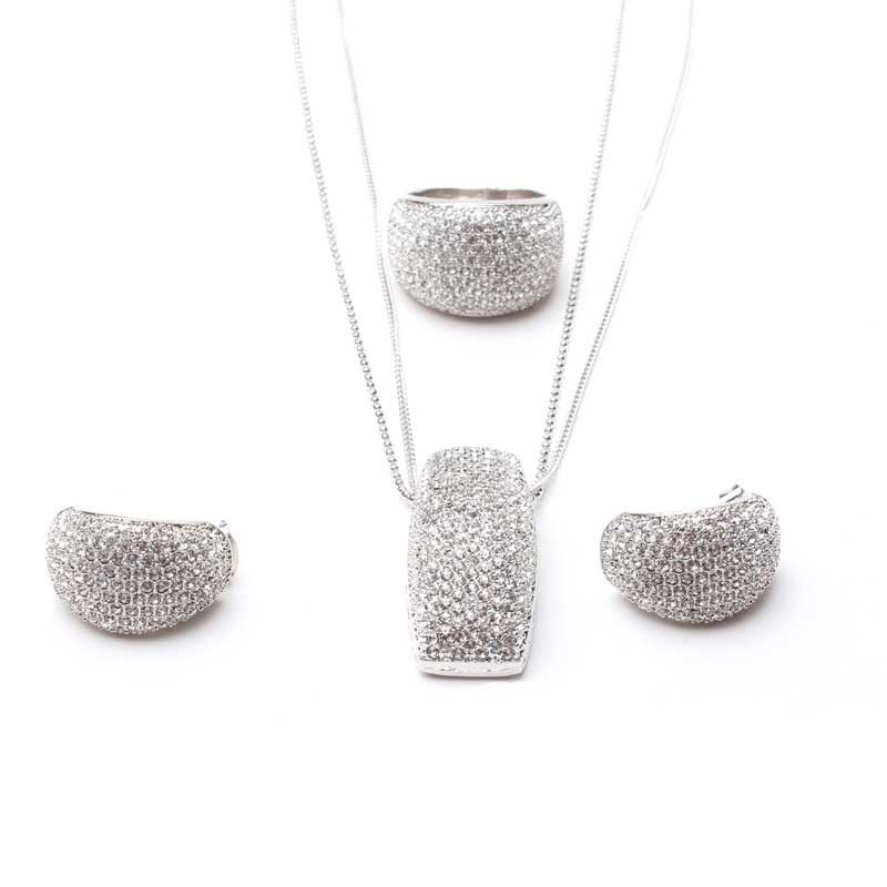 طقم سهرة ريكتنقل مرصع كريستال اطقم متوفر 2 لون فضي 8