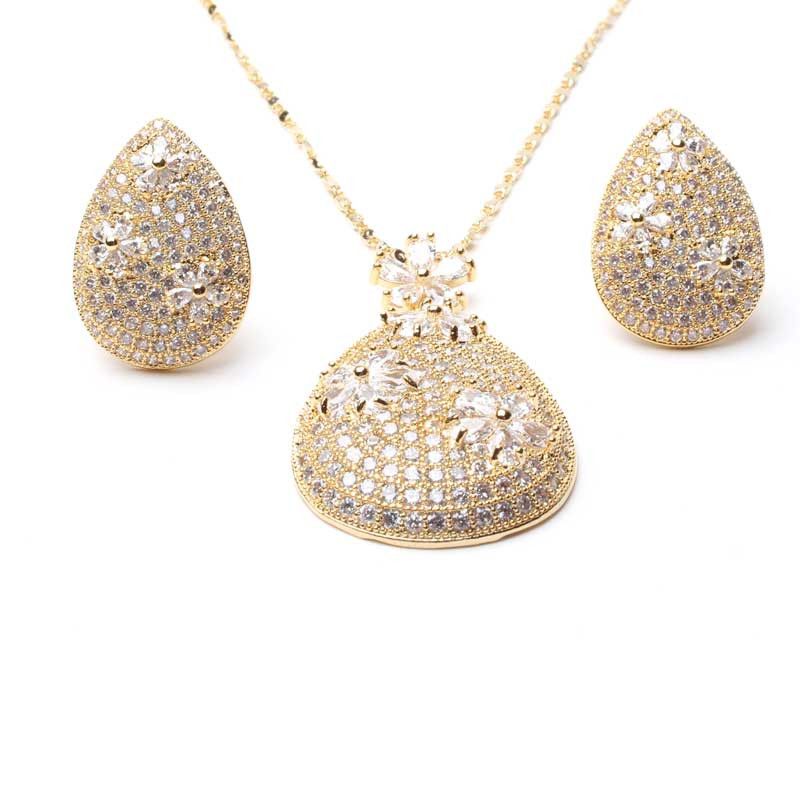 طقم زركون دمعة استايل اطقم متوفر 2 لون ذهبي 9