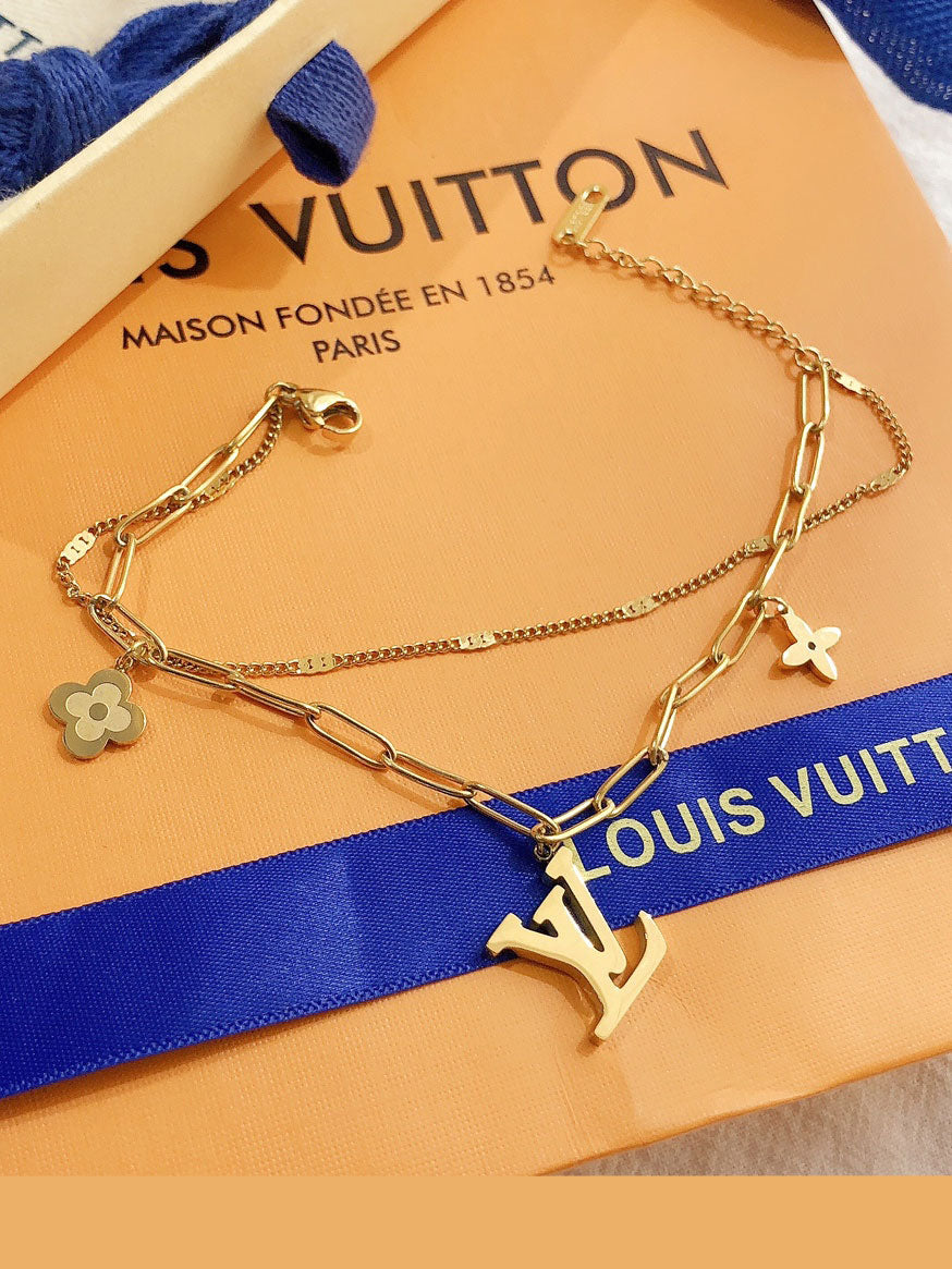 اساور لويس فيتون دبل شاين لوقو اسواره louis vuitton ذهبي