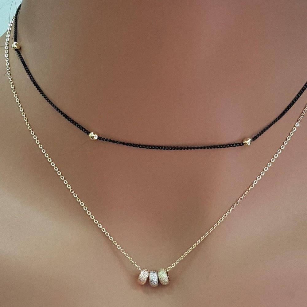 سلسال طبقات بدوئر معدنيه سلسال متوفر 2 لون