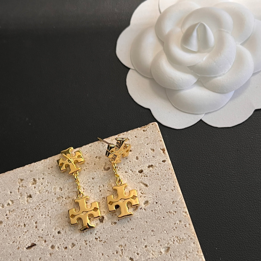 حلق توري بورش دبل لوقو حلق tory burch