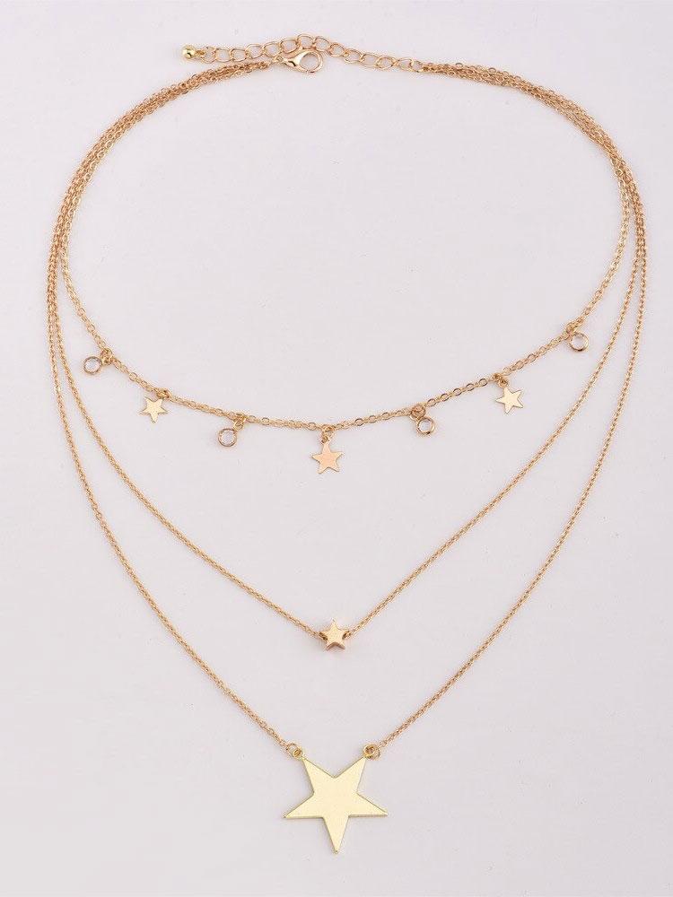 سلسال تشوكر طبقات نجمة سلسال متوفر 1 لون ذهبي