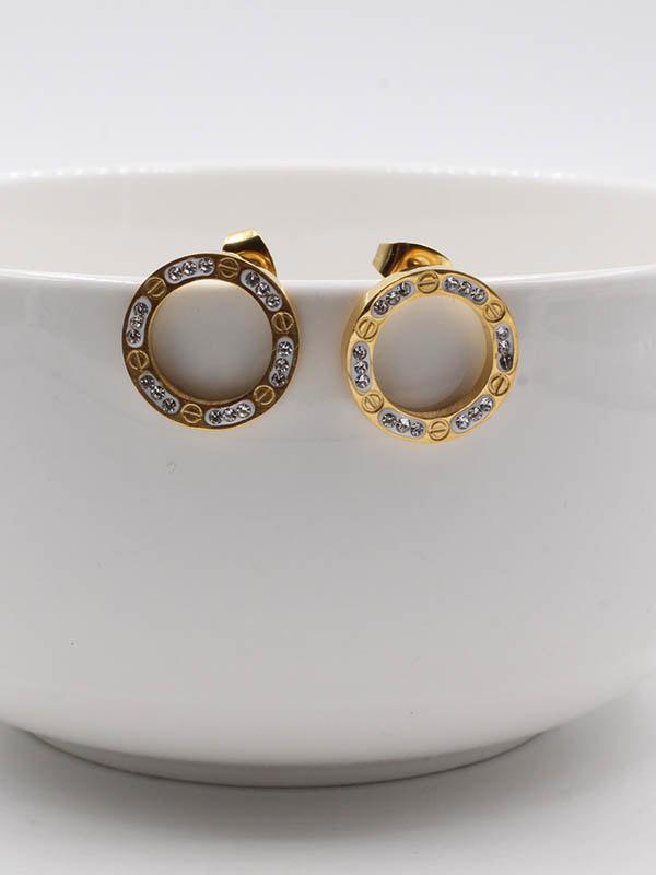 حلق كارتير كريستال مدور حلق CARTIER