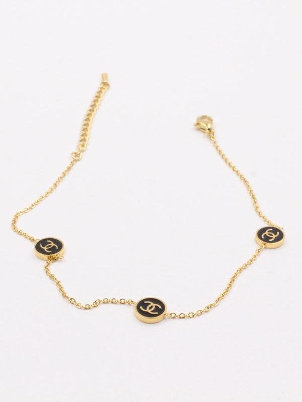 خلخال شانيل اسود خلاخل chanel ذهبي