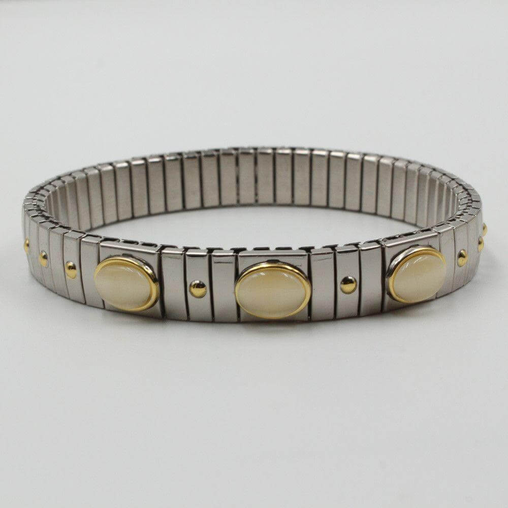 اسوارة نومنيشن اوفال ستانلس ستيل اسواره nomination بيج فضي