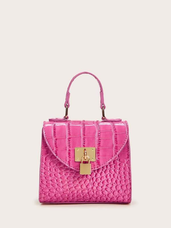 حقيبة كتف بنقشة جلد تمساح شنط وحقائب شنط فوشي