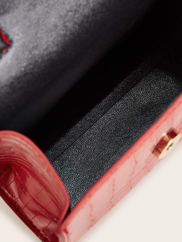 حقيبة كتف بنقشة جلد تمساح شنط وحقائب شنط