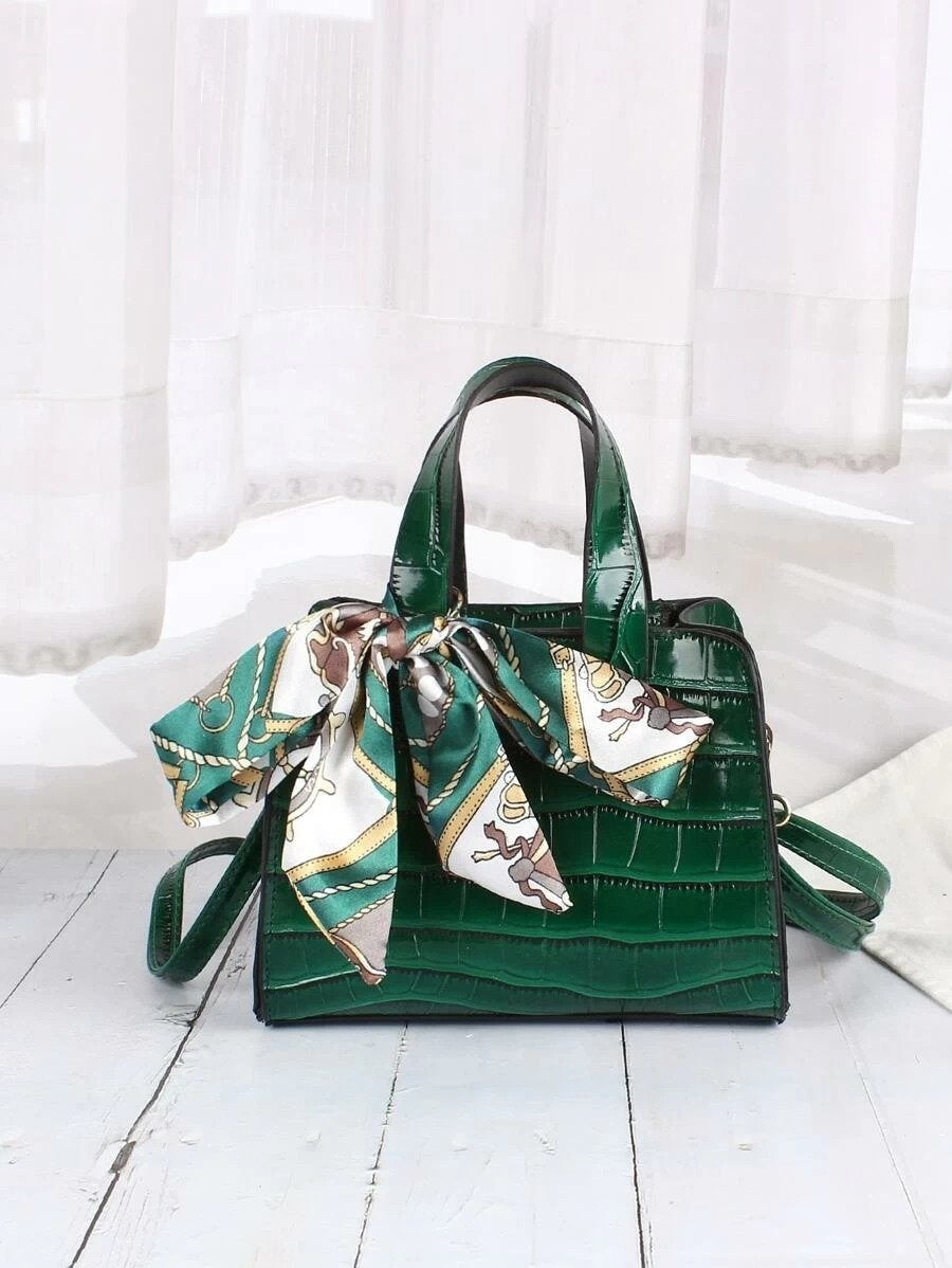 شنطة كتف مزخرف بوشاح شنط وحقائب شنط